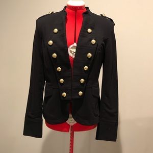 Black Military Style I.N.C. International Concept Jacket. Gold button